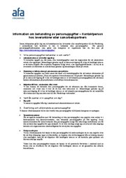 Personuppgiftsinformation - Kontaktperson hos leverantör eller samarbetspartners
