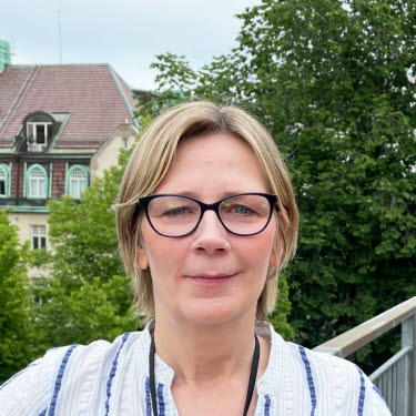 Monica Singstedt på Afa Försäkrings takterrass.