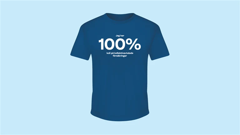 en blå t-shirt som man kan vinna om man får alla rätt på quizet på krya på dig kampanjen