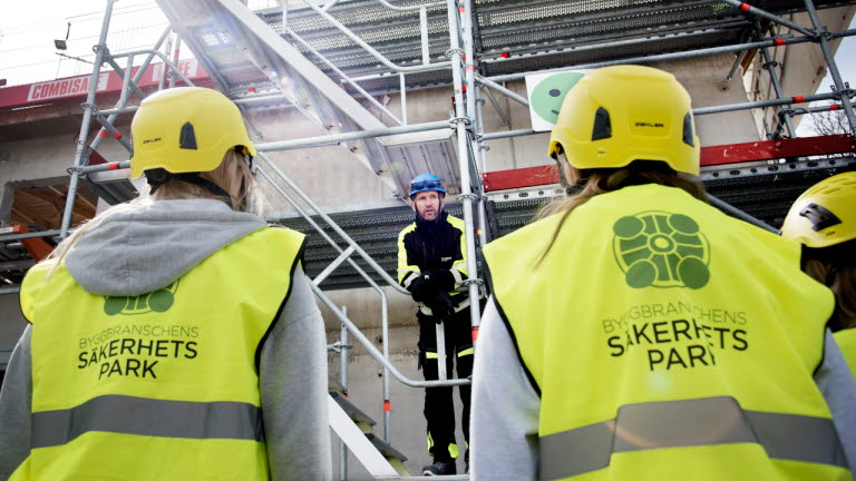 Undervisning vid Byggbranschens Säkerhetspark