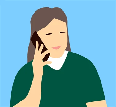 Kundtjänst - Kvinna som pratar i telefon
