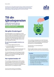 Omslag till faktablad Till din tjänstepension