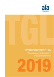 Omslag till försäkringsvillkor TGL vid tjänstepension 2019