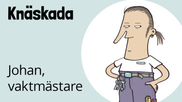 Johan, vaktmästare, knäskada