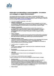 Personuppgiftsinformation - Användare och mottagare av digital kommunikation