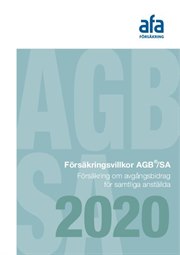 Omslag till försäkringsvillkor AGB för samtliga anställda 2020