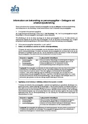 Information om behandling av personuppgifter – Deltagare vid arbetsmiljöutbildning