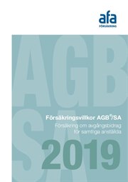 Omslag till försäkringsvillkor AGB för samtliga anställda 2019