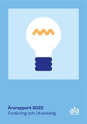Årsrapport Forskning och utveckling 2022, med en illustration av en glödlampa på omslaget.
