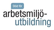 Stöd för arbetsmiljöutbildning - PDF, stående logotyp, pdf-format