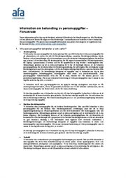 Så hanterar vi personuppgifter för Försäkrade - Afa Försäkring