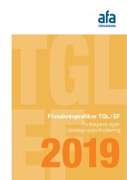 Omslag till försäkringsvillkor TGL för egen företagare 2019